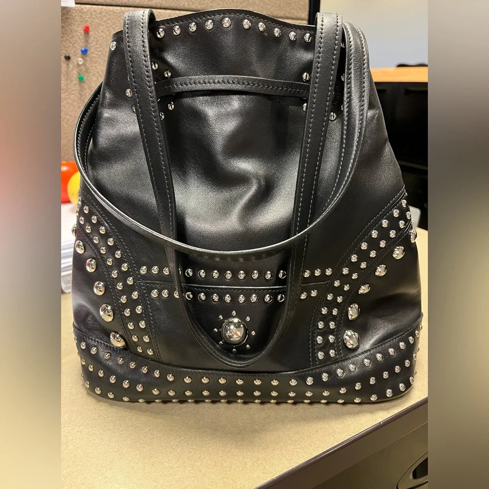 Prada Studded Calf Bucket Bag - Picture 5 of 16